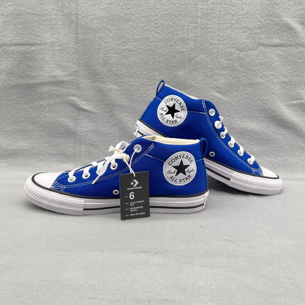 Converse Chuck Taylor All Star Street Mid Blue White Kids Shoes A16696F Size 6